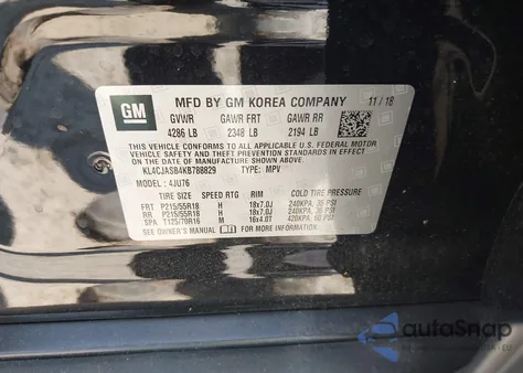 2019 Buick Encore Preferred из США, поврежденный, VIN KL4CJASB4KB788829